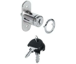Hafele 234.66.600 Push-Button Cylinder, for Central Locking, Standard Profile, Keyed Different, Zinc, Matt Nickel