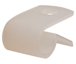 Hafele 237.44.014 Shaft Clip, Cylinder Module System, Fits Flexible Shaft, Holds Shaft to Cabinet, Plastic, Natural