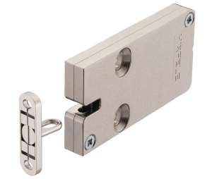 Hafele 237.59.001 Furniture Lock, Häfele Dialock Efl 3C, Mains-Operated Lock, Vertical Tolerance Compensation, With Separate Feedback Contact, Zinc, Nickel Plated