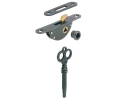 Hafele 238.06.108 Hook Bolt Mortise Lock, with Catch, For Screw Fixing, with Key, with Hook Bolt, Steel, Burnished, 1 Set