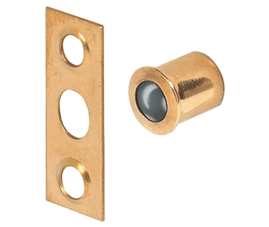 Hafele 241.80.514 Ball Catch, with Strike, Press-Fit, 5/16" Diameter, 5/16" Depth, Steel, Chrome/Brass