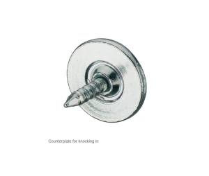 Hafele 246.08.910 Counterplate, for Magnetic Pressure Catch Wooden Door, for Knocking In, Steel, Galvanized