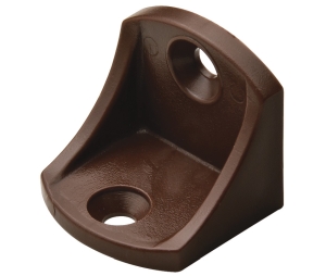 Hafele 260.24.117 Angle Bracket, For Furniture Assembly, 15/16" x 15/16" Leg Length, 15/16" Width, 1/8" Material Thickness, Plastic, Brown