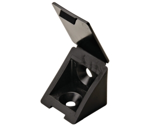 Hafele 260.24.320 Angle Bracket, With Attached Cover Cap, Use #8 Pan Head Screw, Plastic, Black