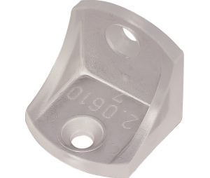 Hafele 260.24.415 Angle Bracket, For Furniture Assembly, 15/16" x 15/16" Leg Length, 15/16" Width, 1/8" Material Thickness, Plastic, Transparent