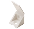 Hafele 260.24.720 Angle Bracket, with Attached Cover Cap, Uses Flat Head #8 Screws, Plastic, White