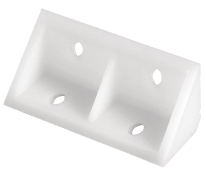 Hafele 260.48.700 Corner Bracket, Uses Flat Head #6 Screws, Plastic, White