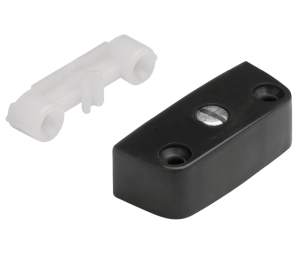 Hafele 261.16.710 Surface Mounted Connector, Use #6 Flat Head Screw, Screw-On Version, For Wooden Shelves, Plastic, White