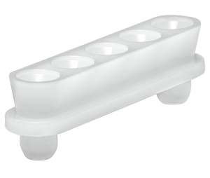 Hafele 261.30.782 Dovetail Connector, Long Sleeve for Screw Mounting, with 2 Positioning Dowels 1-1/4", Plastic, White