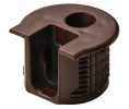 Hafele 263.14.105 Connector Housing, Rafix 20 System, without Dowel, with Ridge, with Tightening Element, For wood thickness 19 mm, Plastic, Brown
