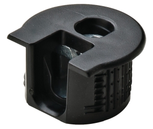 Hafele 263.14.303 Connector Housing, Rafix 20 System, without Dowel, with Ridge, with Tightening Element, For wood thickness 16 mm, Plastic, Black