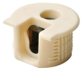 Hafele 263.14.403 Connector Housing, Rafix 20 System, without Dowel, with Ridge, with Tightening Element, For wood thickness 16 mm, Plastic, Beige