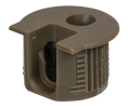 Hafele 263.14.615 Connector Housing, Rafix 20 System, without Dowel, with Ridge, with Tightening Element, For wood thickness 19 mm, Plastic, Taupe Gray