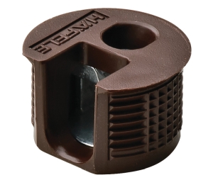 Hafele 263.50.105 Connector Housing, Rafix 20 Flush System, without Ridge, for Wood Thickness 3/4", Brown