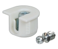 Hafele 263.56.000 Connector Housing, with Ridge, with Tightening Element, for Wood Thickness from 3/4", Plastic/Zinc, White