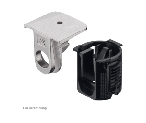 Hafele 263.73.611 Shelf Connector, Häfele Ixconnect Tab 15, for Plug Fitting into Drill Hole Ø1/5", for Wood Thickness 5/8", Nickel-Plated