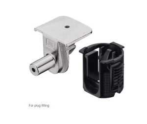 Hafele 263.73.620 Shelf Connector, Hafele Ixconnect Tab 15, for Plug Fitting into Drill Hole  1/8", for Wood Thickness from 5/8", Plastic/Zinc, Nickel Plated