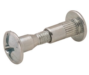 Hafele 267.07.902 Connecting Screw, M6, 2-Piece, for Through-Hole, Ø 5/16", for Wood Thickness 1-1/4" - 1-1/2", 1-1/10" Length L