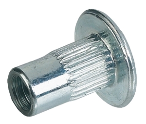 Hafele 267.07.910 Sleeve Nut, with Internal Thread, M6, Knurled, Ø5/16", 3/5" Length L, Steel