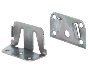 Hafele 273.03.515 Double Fitting, for Beds with Central Tie-Bar, Removable, Blue Galvanized