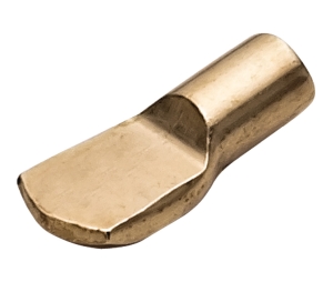 Hafele 282.04.533 Shelf Support, Spoon-Shaped, Ø1/4", Steel, Brass-Plated, Box of 100