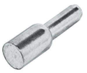 Hafele 282.06.706 Shelf Support, Ø1/8", with Twin Grooves, Load Bearing Capacity 130 lbs., 1/10" Support Size, Zinc Alloy, Nickel-Plated, Box of 100