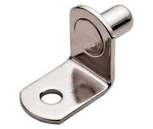 Hafele 282.11.752 Metal Shelf Supports, Ø1/4", with Securing Screw Hole, Nickel-Plated