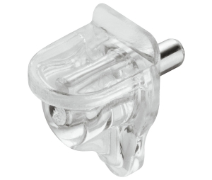 Hafele 282.12.403 Shelf Support, Ø1/8", for Wooden and Glass Shelves, 2/5" Depth, Transparent, Box of 100