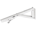 Hafele 287.49.724 Folding Bracket, with Locking Device in Supporting Arm, Load capacity up to 110 lbs., White, Pair