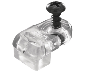 Hafele 291.03.420 Glass Retainer Clip, Offset 3/16", Plastic, Transparent, Box of 50