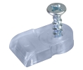 Hafele 291.03.451 Glass Retainer Clip, Offset 1/32", Plastic, Transparent