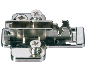 Hafele 322.89.720 Mounting Plate, Cruciform Cam Adjusting, Nexis, Model 318.493.71.0015, for Grass Click On System Hinges, Pre-Mounted Euro Screw Fixing, 0" Height