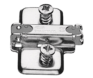 Hafele 322.94.714 Mounting Plate, Cruciform, for Grass Click On System Hinges, Pre-Mounted Euro Screw Fixing, 5/32" Height