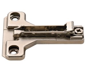 Hafele 329.64.551 Face Frame Wing Mounting Plate, Salice, BAU3R19, Screw-Mounted, 1/25" Distance, 3/4" Overlay, Nickel-Plated