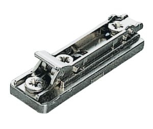 Hafele 329.67.003 Clip Mounting Plate, Duomatic SM, BAPGR39/16, quick fixing system, fixing with chipboard screws, 1/8" Distance, Nickel Plated