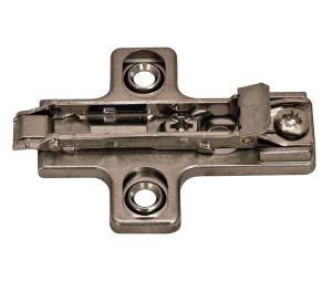 Hafele 329.71.503 Aluminum Frame Wing Mounting Plate, without Pre-Installed Euro Screws, 1/8" Height, BAR3R39, Nickel-Plated