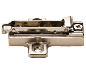 Hafele 329.71.509 Aluminum Frame Wing Mounting Plate, without Pre-Installed Euro Screws, 15/32" Height, BAR3RC9, Nickel-Plated