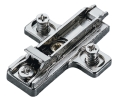 Hafele 329.71.559 Mounting Plate, Salice, with Pre-Installed Euro Screws, Quick Fixing System, Fixing with Chipboard Screws, Depth Adjustable Via Eccentric, Model BAR3RV9/16, Zinc, Nickel Plated