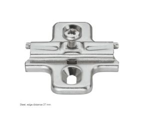 Hafele 329.82.639 Cruciform Mounting Plate, Häfele Duomatic A, B2U3B19/15, Slide-on System, Pre-mounted Euro Screws