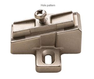 Hafele 329.84.100 Wing Mounting Plate, Salice, B2V3BW9/15, Slide-on, Wood Screw, Angle 15°