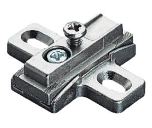 Hafele 329.84.110 Wing Mounting Plate, Salice, B2V3BW9R/15, Slide-on, Wood Screw, Angle from -7.5° to +7.5°, Slide-on System