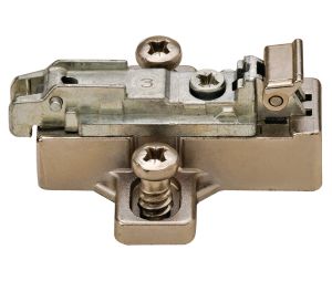 Hafele 329.85.032 Mounting Plate, Salice, BAVGEC9F/16, with Pre-Installed Euro Screws, quick fixing system, 1/2"