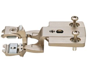 Hafele 344.06.902 Single Pivot Institutional Hinge Arm, Aximat® 300, Grade 1, 180° Opening Angle, with Expanding Dowels, Twin Overlay, Matt Nickel
