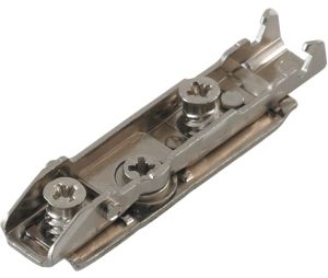 Hafele 348.38.630 Straight Baseplate, Grass TIOIMOS, Model F059139711228, 2-Point Fixing with Pre-mounted Euro Screw, 0 mm Height