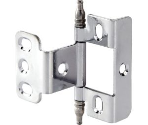 Hafele 351.86.200 Decorative Butt Hinge, Full Wrap, Non-Mortised, Minaret Finial, for inset face frame doors, Chrome-Plated
