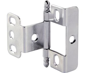 Hafele 351.86.220 Decorative Butt Hinge, Full Wrap, Non-Mortised, Ball Finial, for inset face frame doors, Chrome-Plated
