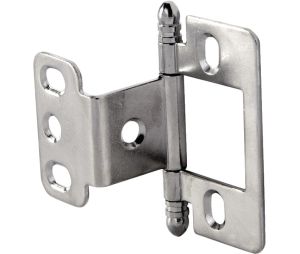 Hafele 351.86.230 Decorative Butt Hinge, Partial Wrap, Non-Mortised, Ball Finial, for inset face frame doors, Chrome-Plated