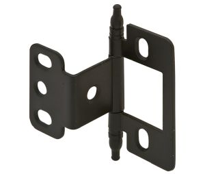 Hafele 351.86.310 Decorative Butt Hinge, Partial Wrap, Non-Mortised, Minaret Finial, for inset face frame doors, Black