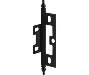Hafele 351.95.370 Decorative Butt Hinge, Non-Mortised, Minaret Finial, for inset face frame doors, Black