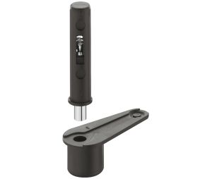 Hafele 361.22.310 Pivot Hinge, 140° Opening Angle, Detachable, For Press Fitting, Plastic/Steel, Black, Set